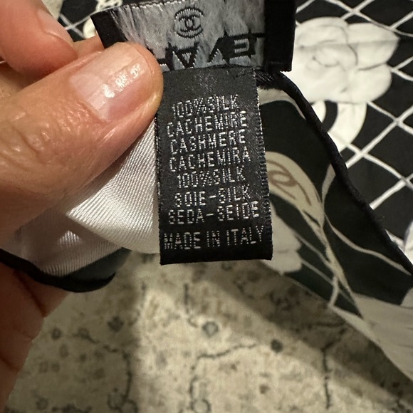 Chanel Silk Camellia CC Square Scarf - Picture 5 of 6